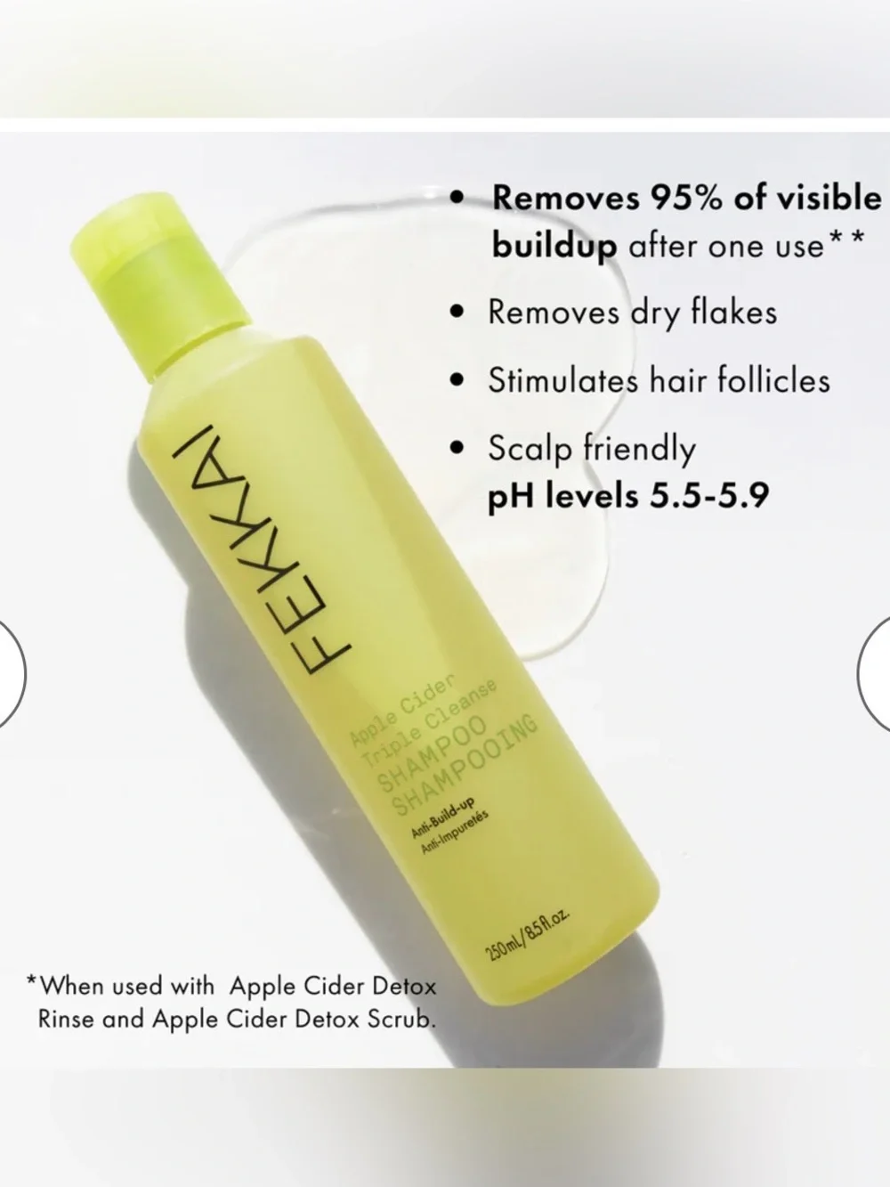 Fekkai Apple Cider Triple Cleanse Shampoo, 250 ml 8.5 oz BRAND NEW